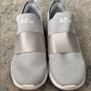 APL Metallic Gray Slip-On Sneakers